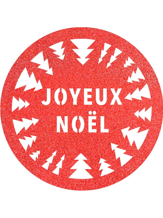 6 TABLE SETS GLITTER RED PREMIUM JOYEUX NOEL TREES DIA 34CM