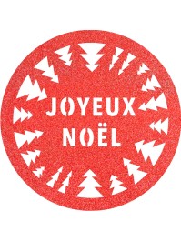 6 TABLE SETS GLITTER RED PREMIUM JOYEUX NOEL TREES DIA 34CM