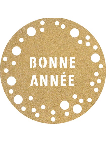 6 TABLE SETS GLITTER PREMIUM GOLD BONNE ANNEE COSMIC DIA 34CM