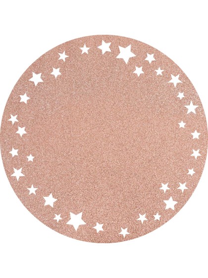 6 TABLE SETS GLITTER PINK GOLD PREMIUM STARS DIA 34CM