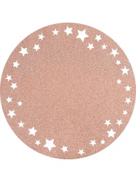 6 TABLE SETS GLITTER PINK GOLD PREMIUM STARS DIA 34CM