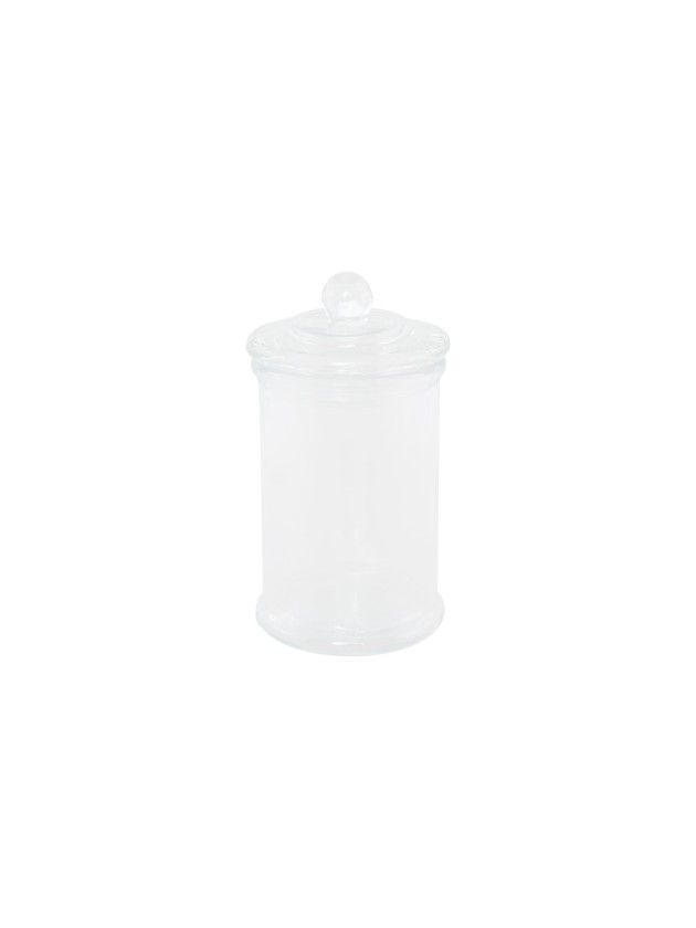 GLASS STORAGE JAR WITH GLASS LID 135ML 6CM X 11.7CM