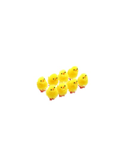 BOITE 8 POUSSINS JAUNES 3.5CM