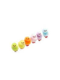 BOX 6 POUSSINS MEHRFARBIG 4CM