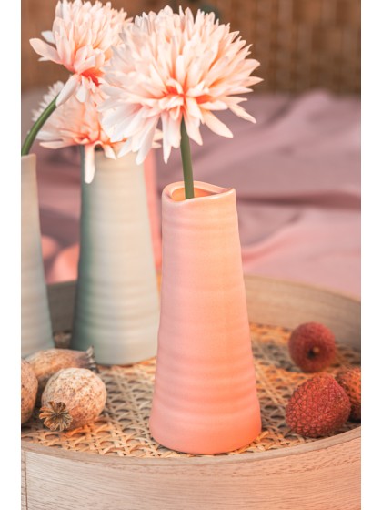 VASE CERAMIQUE CATANE ROSE D’AMBRE DIA 6CM X 14CM