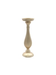 WOODEN GOLD CANDLE HOLDER DIA 10.5CM X 33.5CM