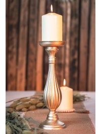 PORTE BOUGIE BOIS OR DIA 10.5CM X 33.5CM