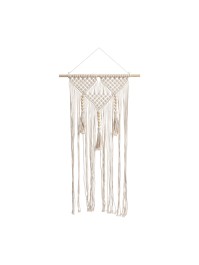 DECO MURALE MACRAME BLANC CASSE 40CM X 1CM X 70-80CM
