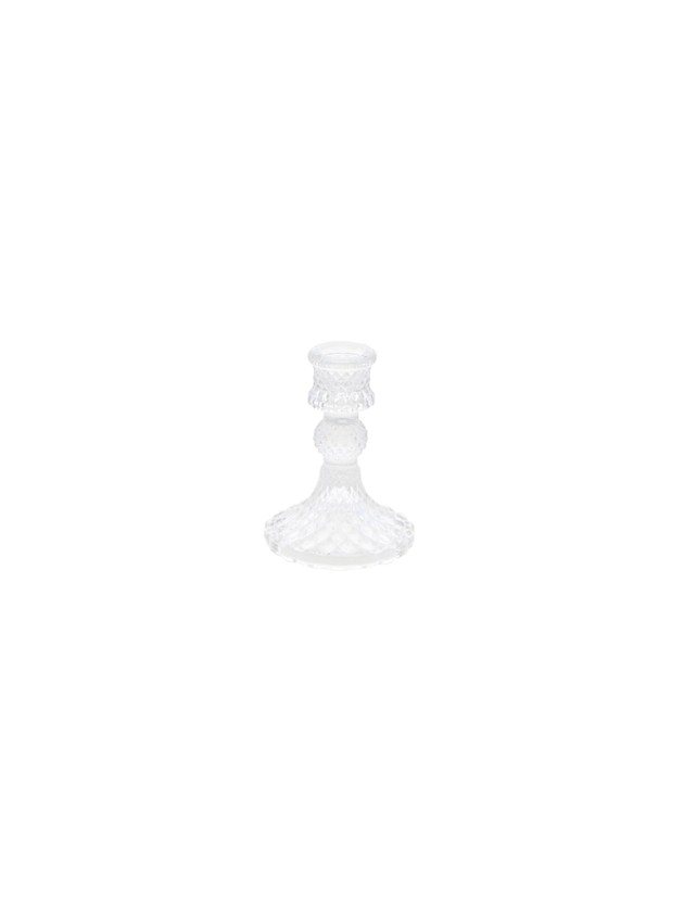 CLEAR CANDLE HOLDER DIA 8CM X 10.5CM