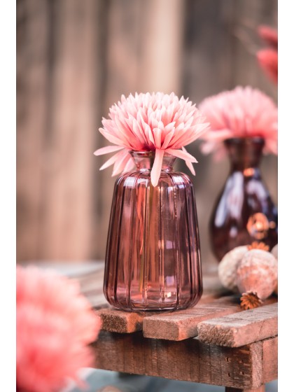 VASE VERRE VERONE ROSE D’AMBRE DIA 7CM X 11CM