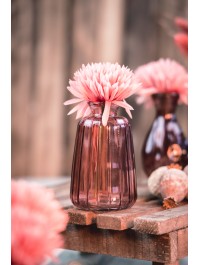 VASE VERRE VERONE ROSE D’AMBRE DIA 7CM X 11CM