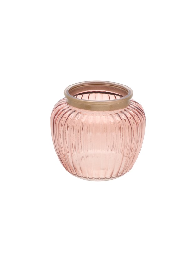 PHOTOPHORE VERRE ROSE D’AMBRE DIA 14.5CM X 13CM