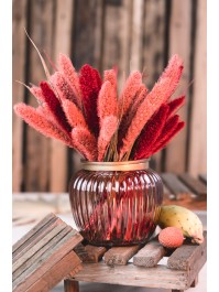 PHOTOPHORE VERRE ROSE D’AMBRE DIA 14.5CM X 13CM