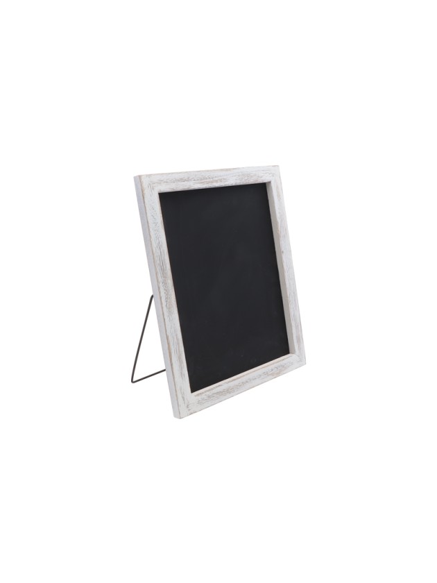 RUSTIC WOODEN FRAME SLATE W/ METAL BASE 27CM X 1.5CM X 33CM