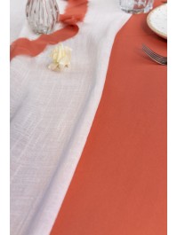 CHEMIN DE TABLE COTON LAVE BLANC 30CM X 5M