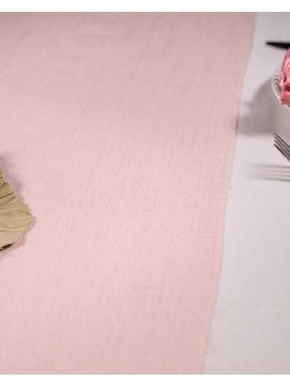 CHEMIN DE TABLE COTON LAVE ROSE 30CM X 5M