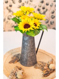 BUNCH OF 7 YELLOW SUNFLOWERS 34CM
