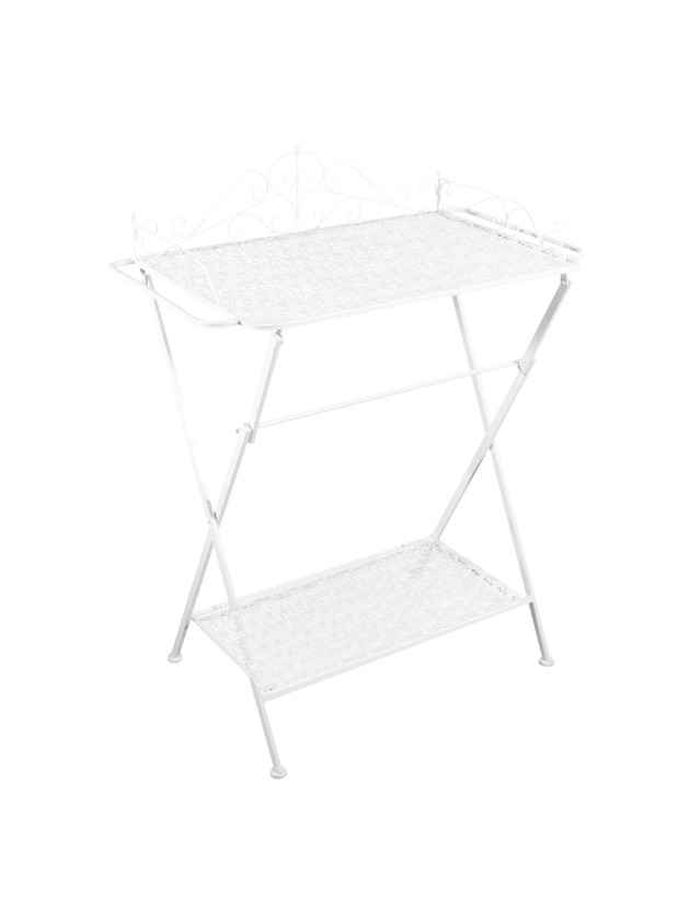 METALLWAGEN WEISS DURCHBROCHEN 79CM X 45CM X 103CM
