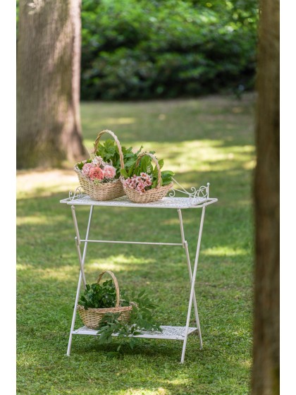 WHITE METAL TABLE 79CM X 45CM X 103CM