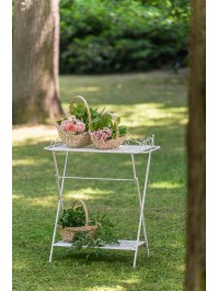 WHITE METAL TABLE 79CM X 45CM X 103CM