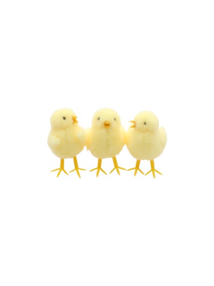 YELLOW CHICK - 3 ASS 4CM X 4CM X 7CM