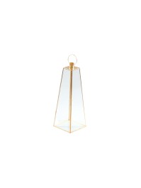 LATERNE METALL GLAS PYRAMIDE PM 15.5CM X 15.5CM X 43CM