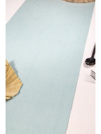 BLUE HAZE VELVET TABLE RUNNER 28CM X 3M
