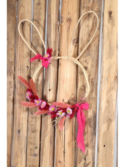 SET 2 TETES LAPIN ROTIN A SUSP ENV 35CM X 1.5CM X 48CM/ 36CM X 1.5CM X 42CM