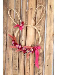 SET 2 TETES LAPIN ROTIN A SUSP ENV 35CM X 1.5CM X 48CM/ 36CM X 1.5CM X 42CM