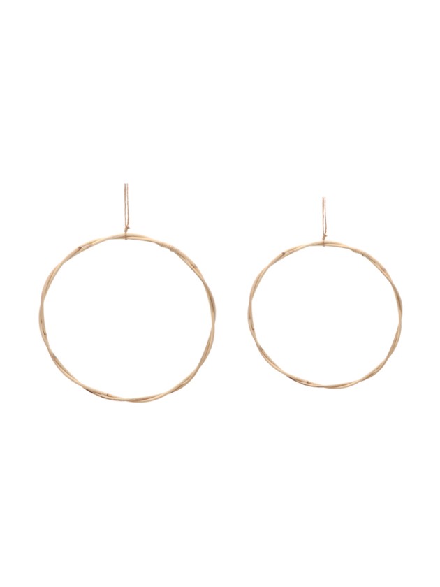 SET 2 RATTAN RINGS TO HANG DIA 40CM X 1.5CM/ DIA 35CM X 1.8CM