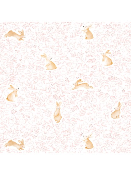 CHEMIN DE TABLE TISSU LOVELY RABBIT 28CM X 3M