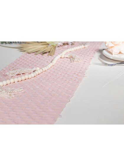 GEFALTETE TISCHDECKE TOUCHE DE VENT ELFENBEIN 140CM X 240CM