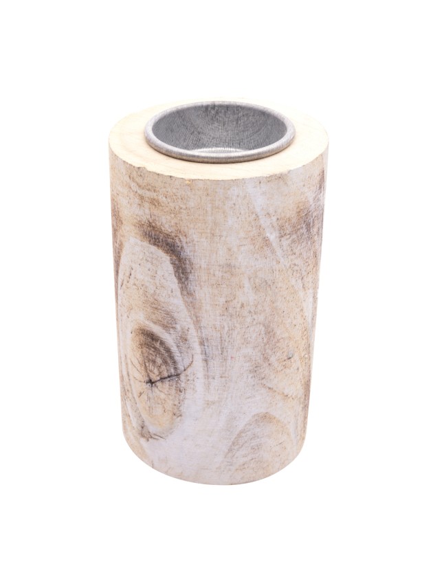 KERZENHALTER HOLZSTAMM BLANCHI DIA 7.5CM X 12CM