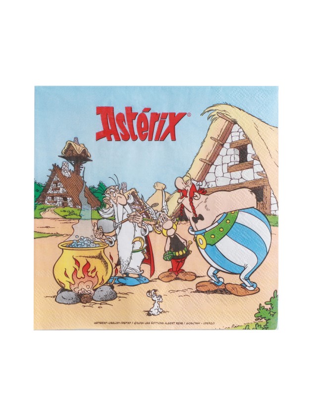 20 SERVIETTES PAPIER 3 PLIS ASTERIX® 33CM X 33CM