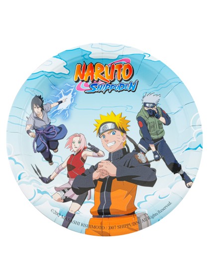 8 TELLER PLASTIC FREE NARUTO SHIPPUDEN © 23CM