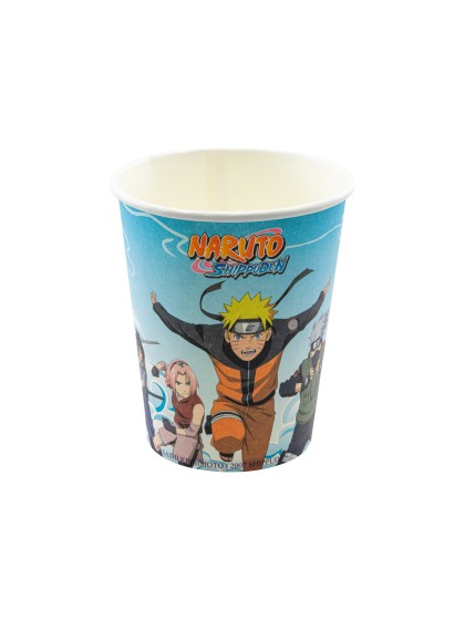 8 CUPS 250ML PLASTIC FREE NARUTO SHIPPUDEN © DIA 5.2CM X 8.8CM / DIA TOP 7.5CM