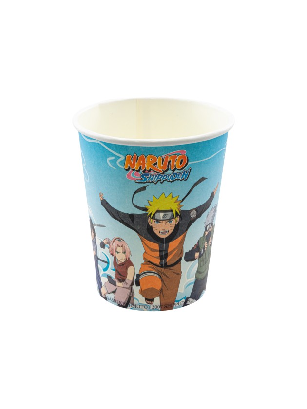 8 CUPS 250ML PLASTIC FREE NARUTO SHIPPUDEN © DIA 5.2CM X 8.8CM / DIA TOP 7.5CM