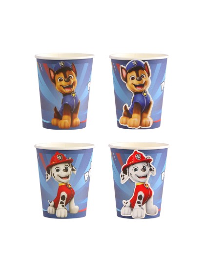 8 GOBELETS 3D 250ML PLASTIC FREE PAT’PATROUILLE © DIA 5.2CM X 8.8CM / DIA HAUT 7.5CM