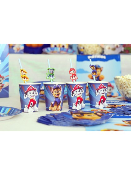 8 GOBELETS 3D 250ML PLASTIC FREE PAT’PATROUILLE © DIA 5.2CM X 8.8CM / DIA HAUT 7.5CM