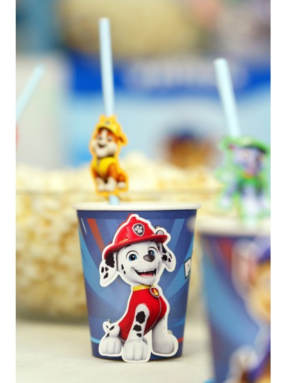 8 GOBELETS 3D 250ML PLASTIC FREE PAT’PATROUILLE © DIA 5.2CM X 8.8CM / DIA HAUT 7.5CM