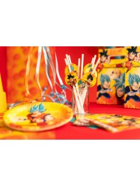 8 PAILLES PAPIER + MEDAILLONS DRAGON BALL SUPER © 19.6CM / DIA 4.8CM X 6.3CM