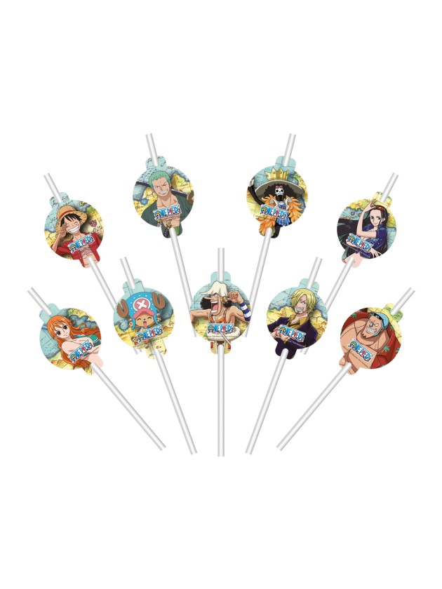 9 PAILLES PAPIER + MEDAILLONS ONE PIECE © 19.6CM / DIA 4.8CM X 6.3CM