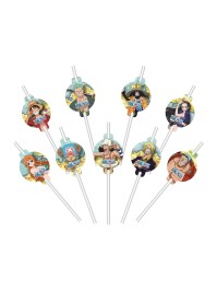 9 PAILLES PAPIER + MEDAILLONS ONE PIECE © 19.6CM / DIA 4.8CM X 6.3CM