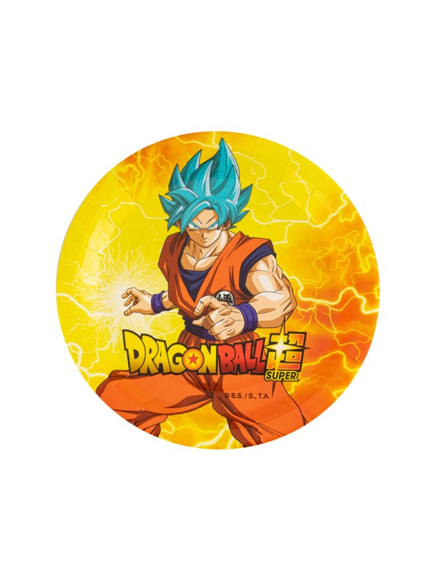 8 PLATES PLASTIC FREE DRAGON BALL SUPER © 18CM