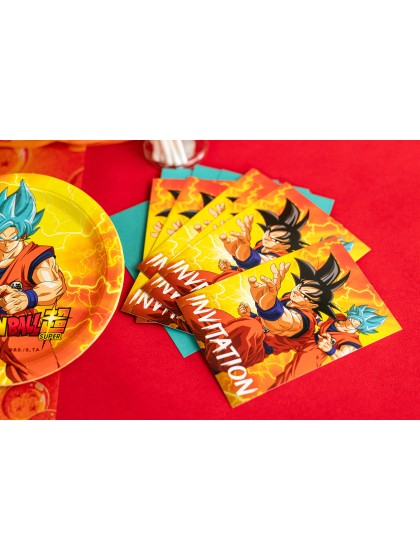 8 CARTONS INVITATION + ENV DRAGON BALL SUPER © 15CM X 10CM