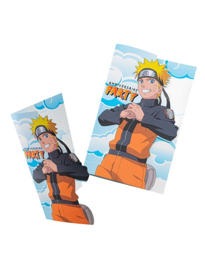 8 CARTONS INVITATION NARUTO SHIPPUDEN © 16CM X 10CM