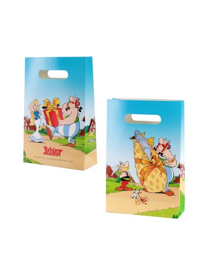 SET 4 SACS CADEAUX PAPIER ASTERIX® 15.8CM X 23.6CM