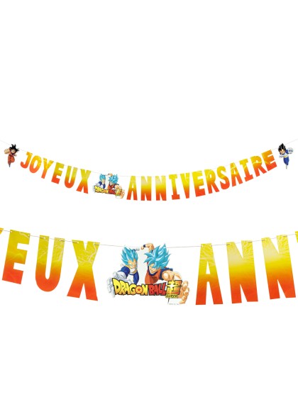 PAPER GARLAND JOYEUX ANNIVERSAIRE DRAGON BALL SUPER © 250CM X 16CM HT 