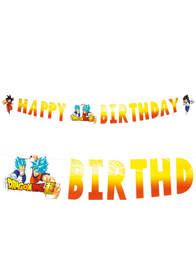 PAPER GARLAND HAPPY BIRTHDAY DRAGON BALL SUPER © 200CM X 16CM HT 