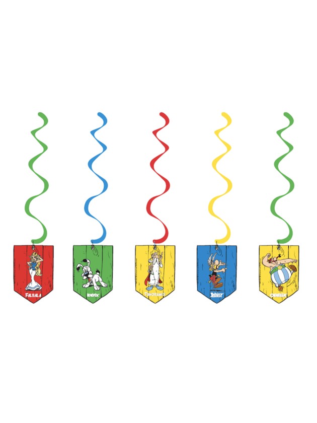 SET 5 SUSPENSIONS SWIRLS ASTERIX® DIA 13CM X 19CM / 60CM